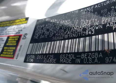 2022 Lexus Es 350 F Sport from USA, damaged, VIN 58AGZ1B1XNU112843